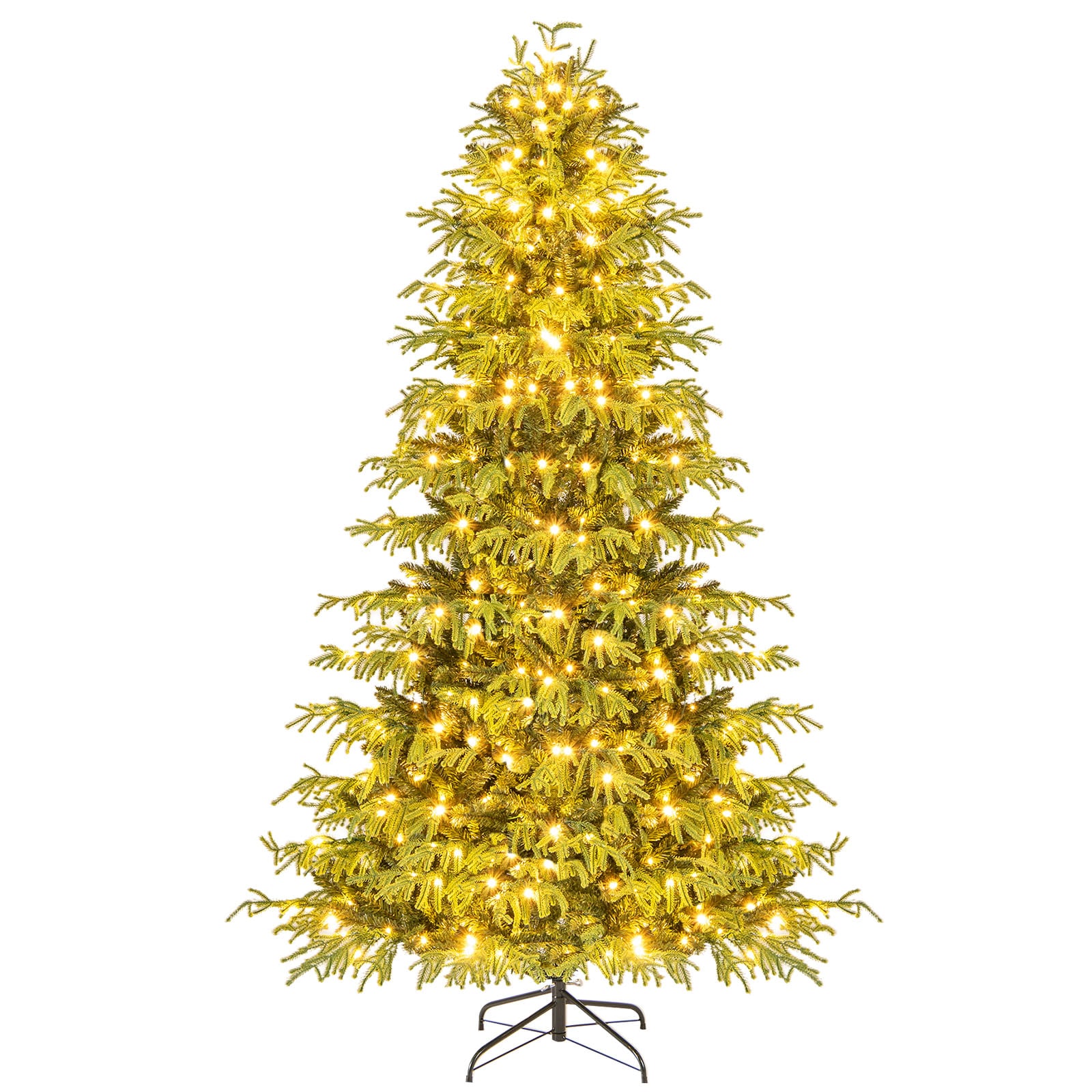 Sztuczna choinka 210 cm z oświetleniem LED i szronem premium