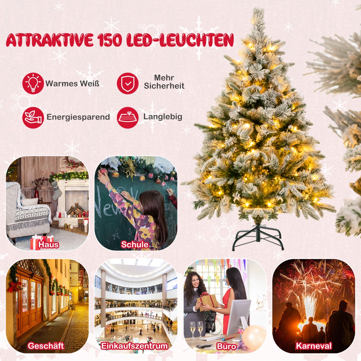 Zintegrowane oświetlenie LED w choince 136cm