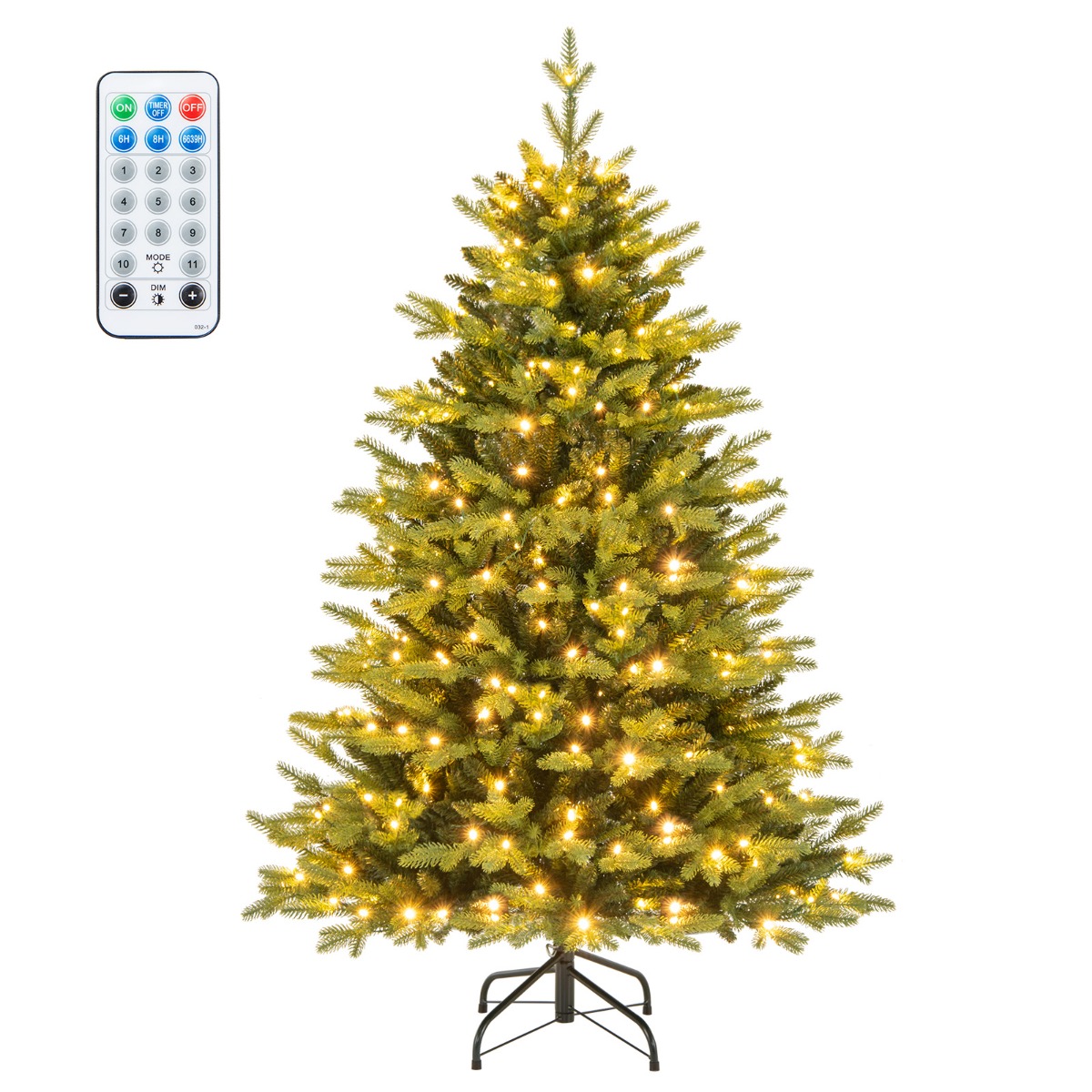 Sztuczna choinka hybrydowa z oświetleniem LED 150 cm Premium