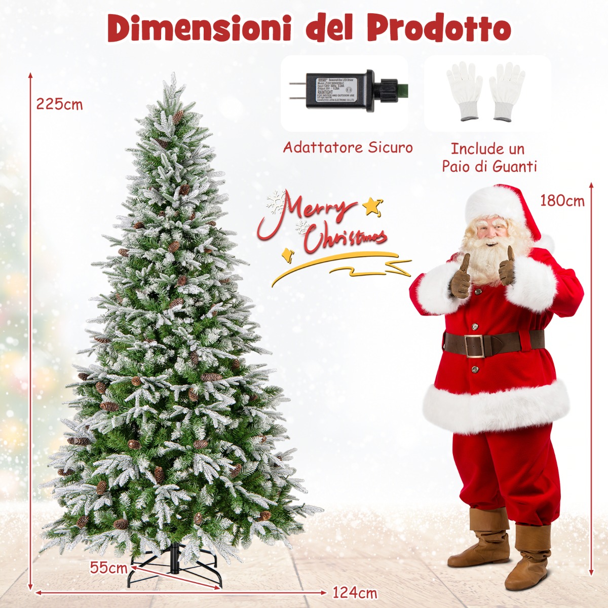 Magiczna atmosfera świąteczna z ośnieżoną choinką premium