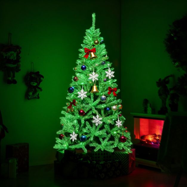 Pełna panorama rozłożonej choinki fluorescencyjnej 180 cm w nowoczesnym wnętrzu