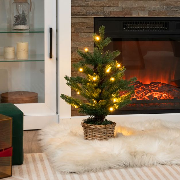 Podstawa z naturalnego drewna wierzbowego mini choinki w doniczce