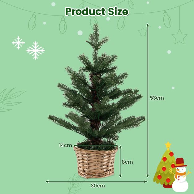 Wymiary techniczne mini choinki sztucznej LED 53 cm